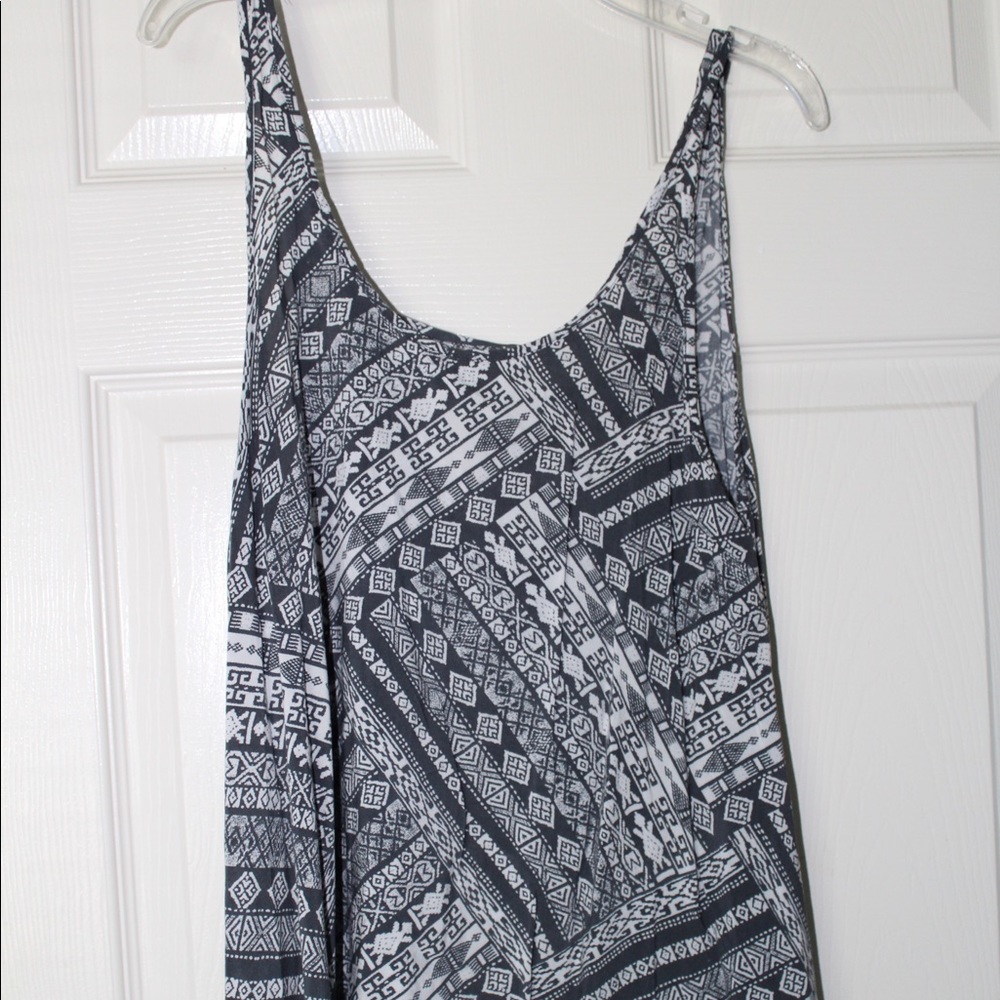 Tribal Patterned Tank Top with Ripped Backing